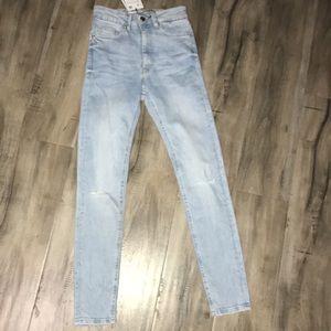 Zara light wash high rise skinny jeans
